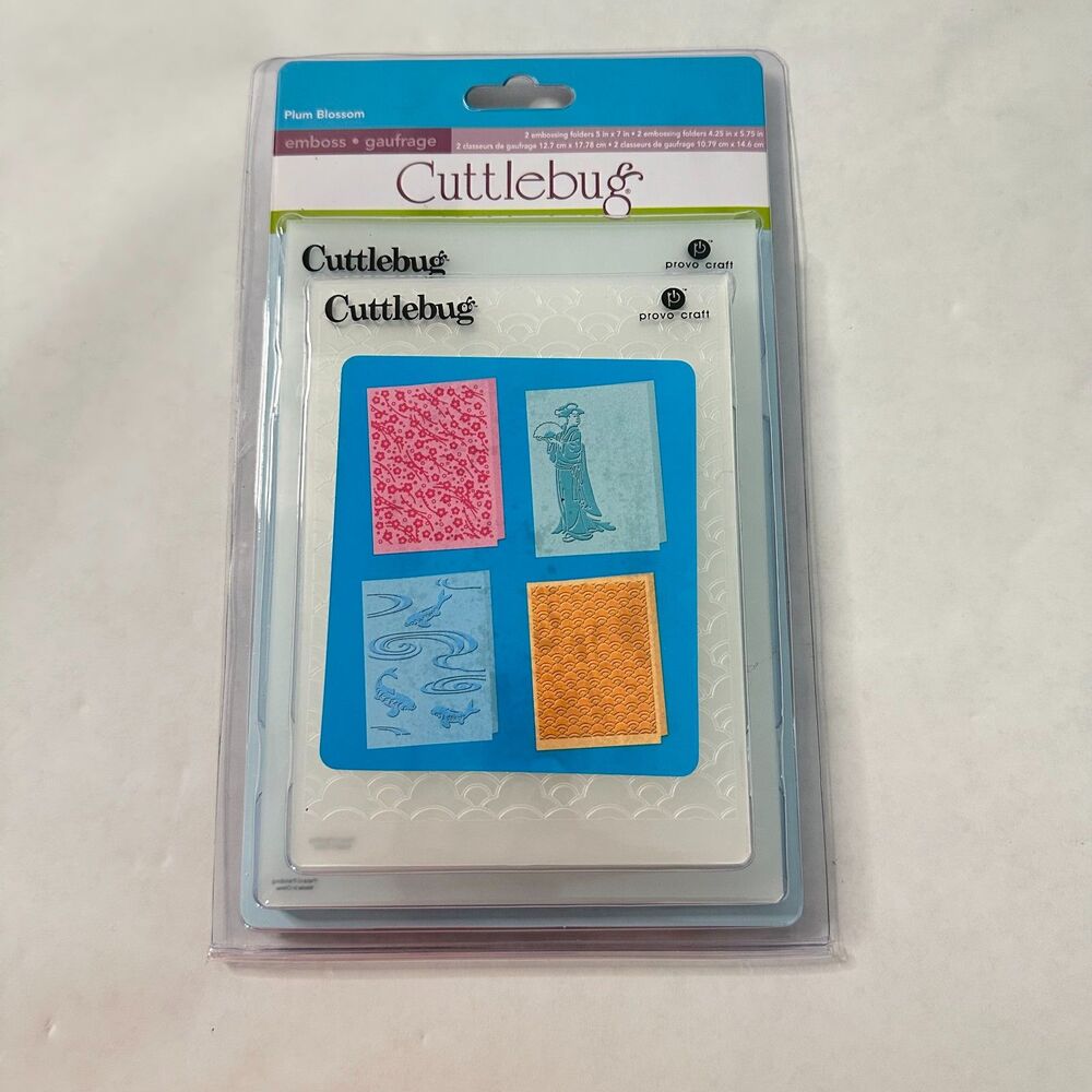 New Cuttlebug "Plum Blossom" Embossing Folder Pack - 4 designs papercrafting